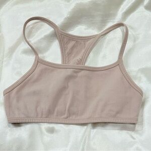 Ivivva Lululemon Laser Cut Racerback Sports Bra Girls Size 10 Tan Athletic Yoga